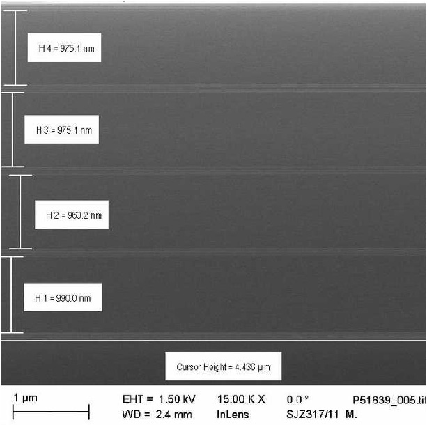 Si/SiGe layer structure on a 8 inch wafer